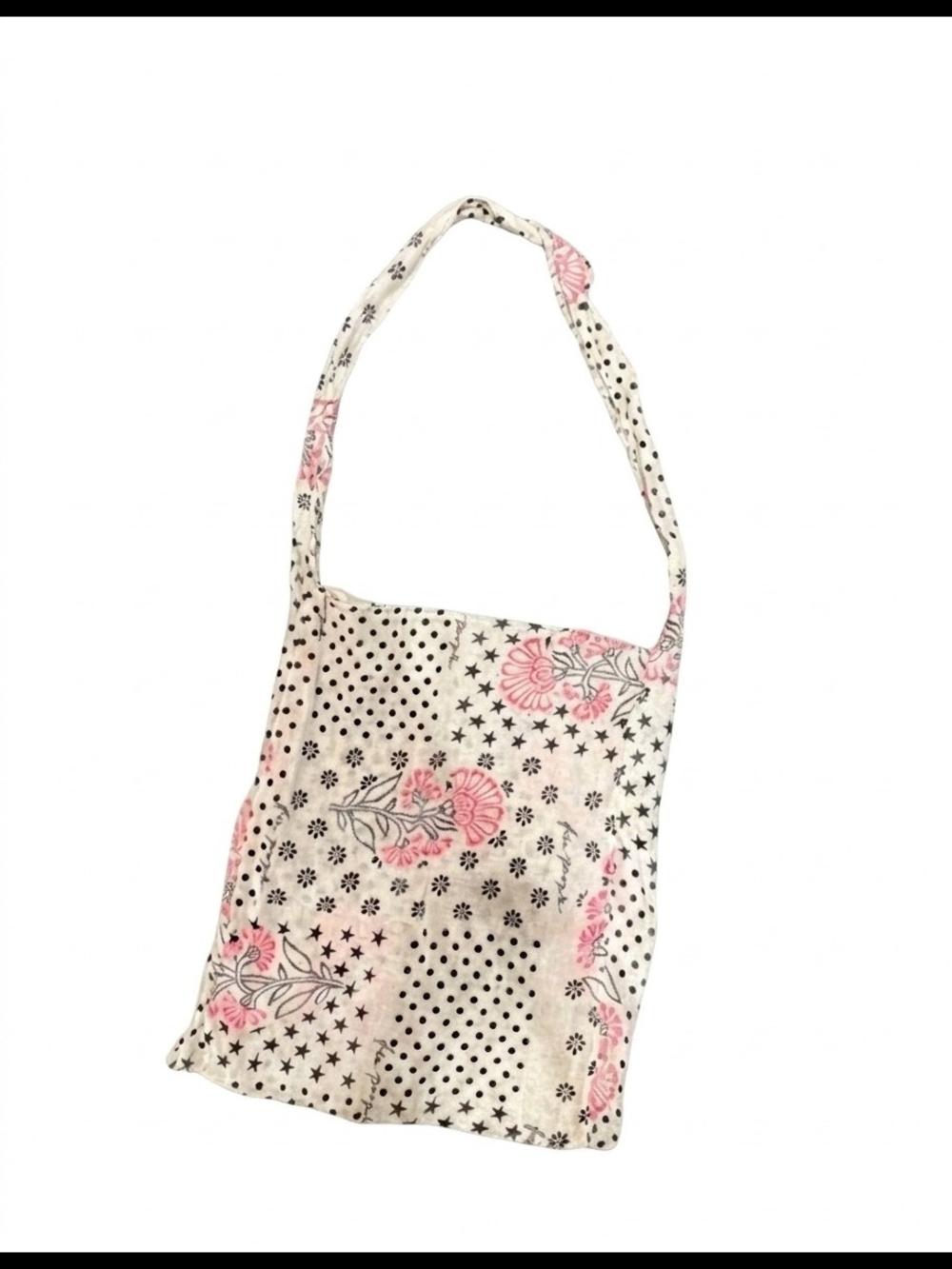 Free People Cream and Pink Floral Patchwork Shoulder Tote - Picture 2 of 2